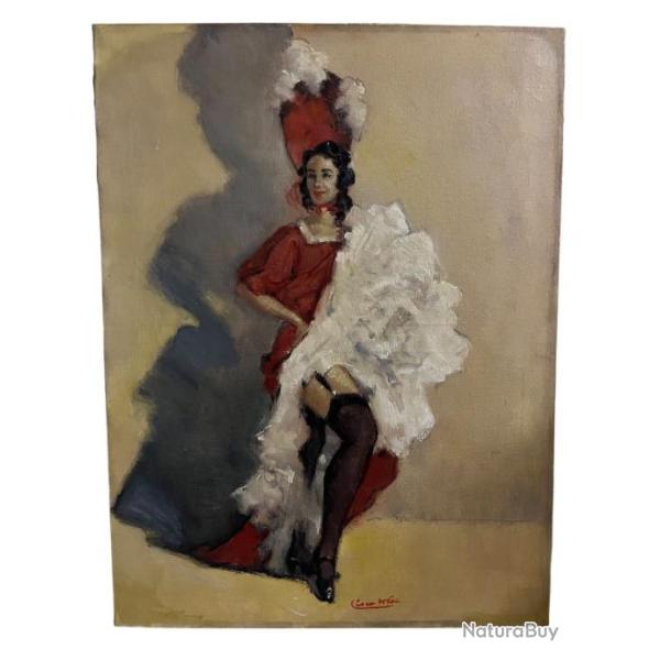 C�sar Vilot French cancan huile sur toile