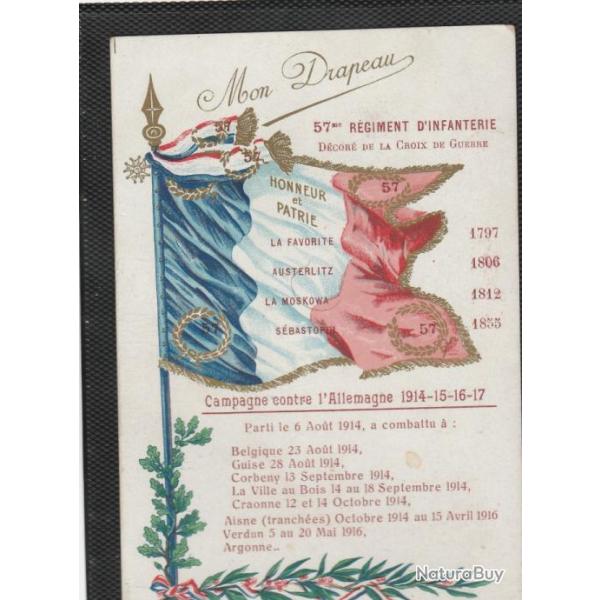 CPA -MON DRAPEAU -57e R�GIMENT D'INFANTERIE