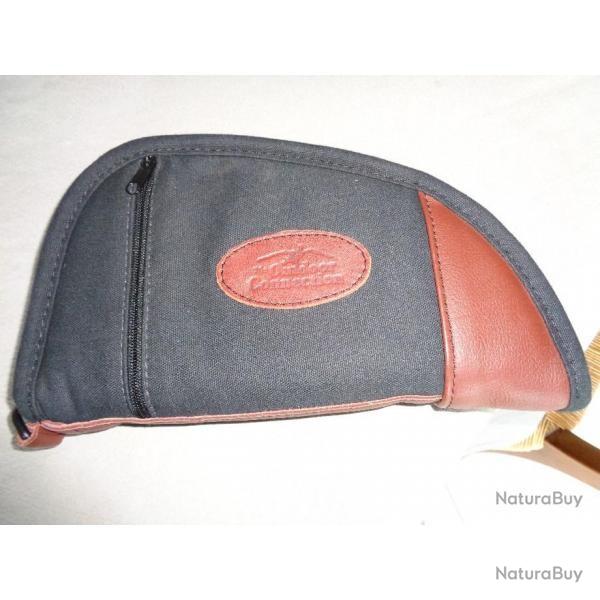Pochette - sacoche - �tui - fourreau - housse pour arme de poing - cuir et mouton retourn�