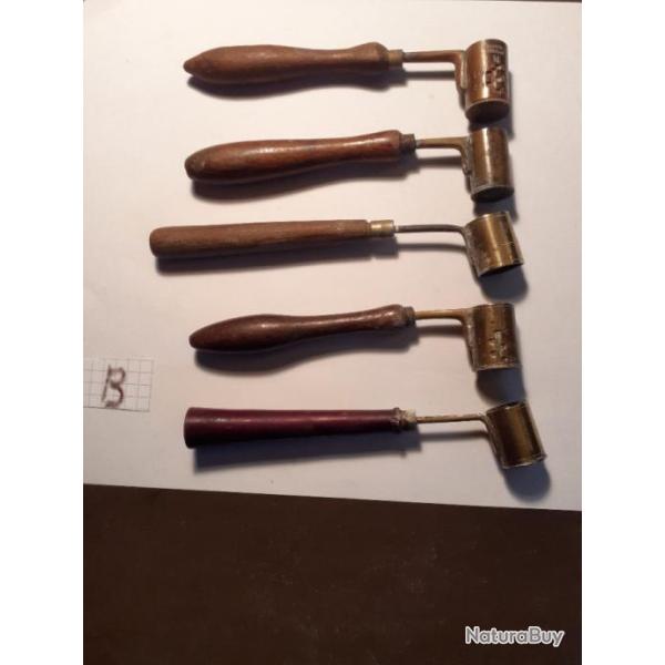 5 anciennes dosettes a poudre N� B