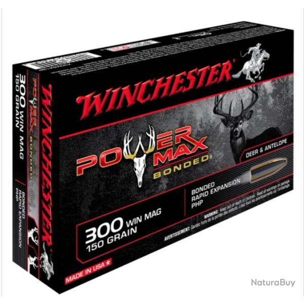 1 Boite de Balles Winchester 300 Win Mag - Power Max - 150Gr