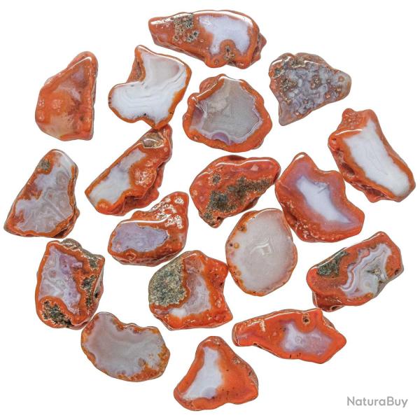 Petites tranches d'agate rouge - 2 � 4 cm - Lot de 5