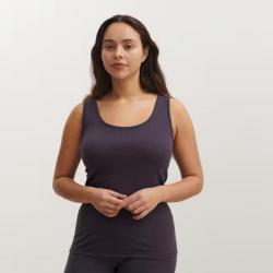 D&eacute;bardeur femme pure laine m&eacute;rinos bio &agrave; cotes aubergine