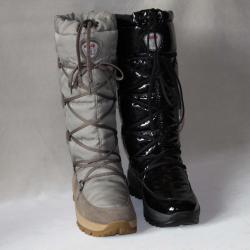 Bottes de ski hautes pour femme &agrave; lacets en daim su&egrave;de hydrofuge tissu technique 38 noir paillet&eacute;