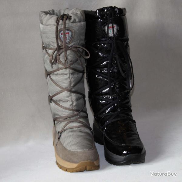 Bottes de ski hautes pour femme � lacets en daim su�de hydrofuge tissu technique  38 vert olive