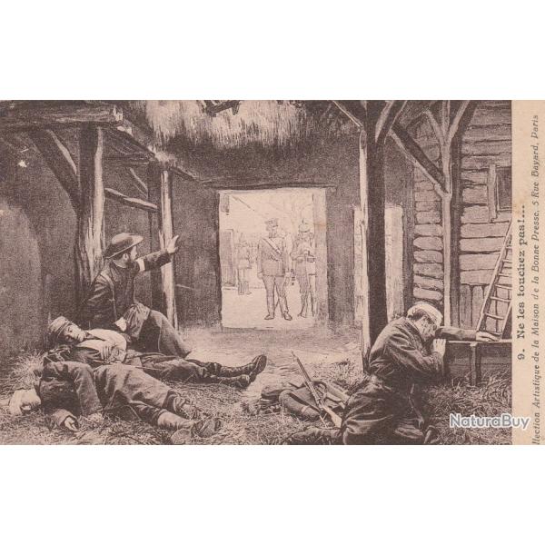 CPA - Bless�s R�fugi�s dans une Etable N�580