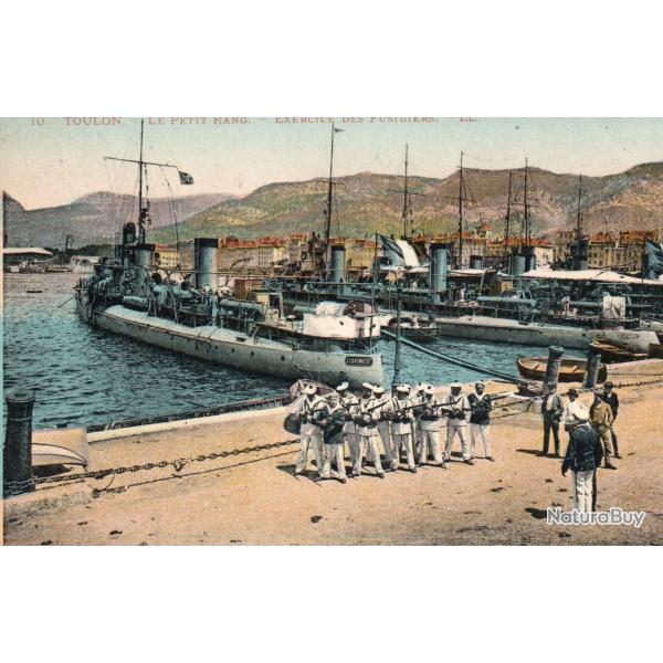 Carte postale de Toulon, Le Petit Rang, Exercice des Fusiliers -N� 7417