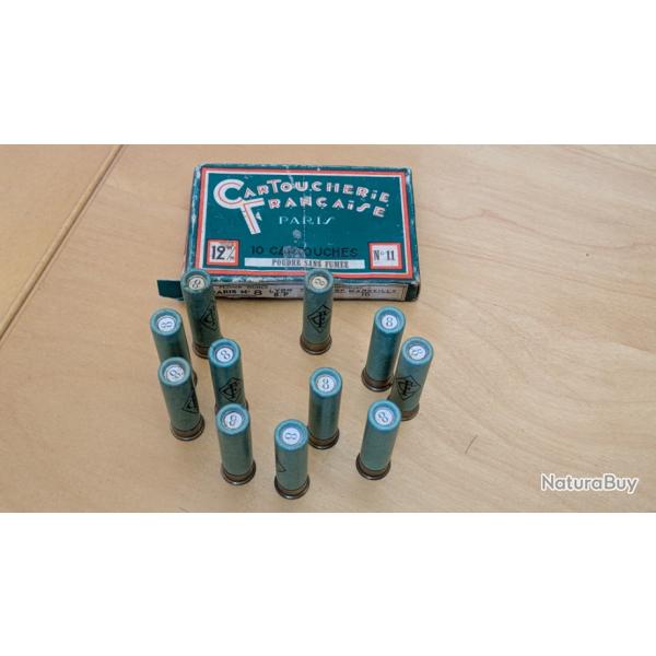 Cartouches CF. Calibre 12 mm - Plombs N8 durci - 1 boite de 10 + 6 cartouches vrac
