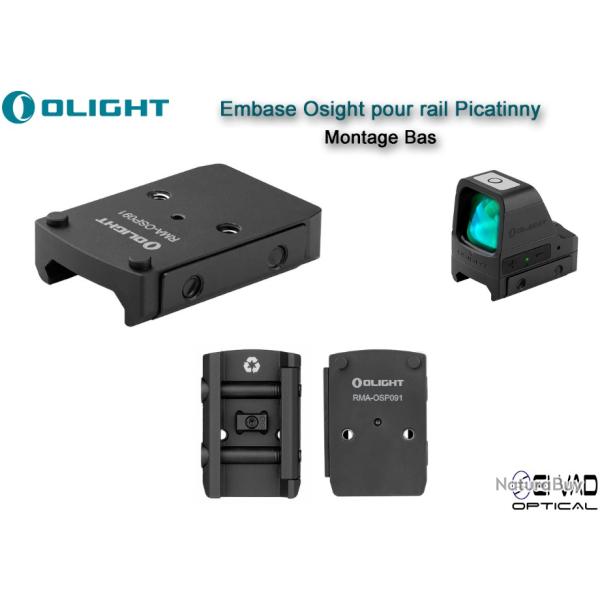 Montage / Embase Osight pour rail Picatinny - Bas - RMA-OSP091