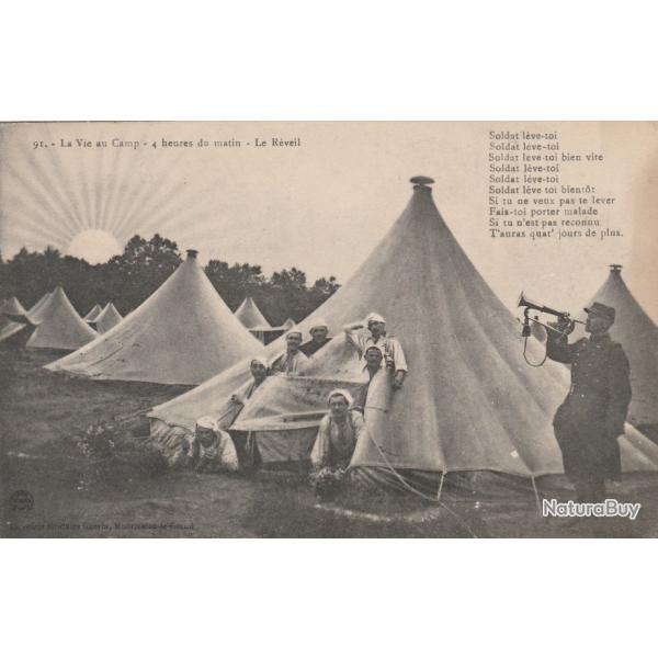 CPA -  la vie au camp r�veil � 4 heures du matin clairon N�575