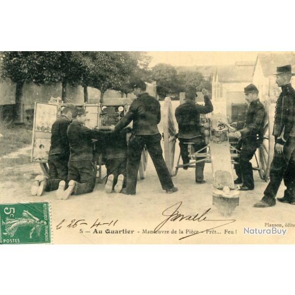 CPA -  Au Quartier Manoeuvre de la Pi�ce Pr�t Feu ! Soldats au canon N�578