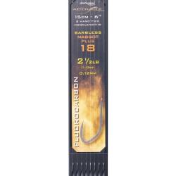 DRENNAN BAS DE LIGNE ACOLYTE MAGGOT PLUS BARBLESS HOOK PLATE 0,12mm 18 6''15cm