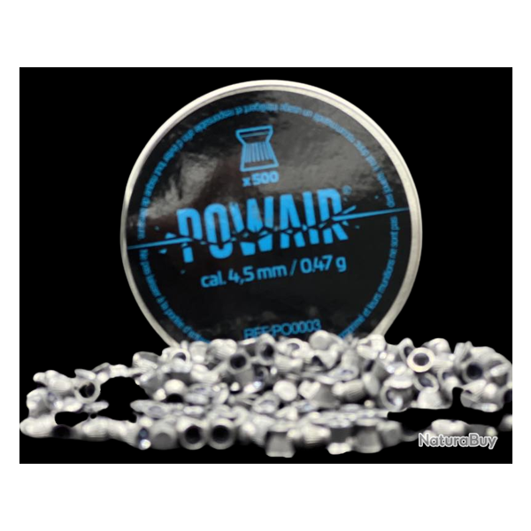 Plombs 4,5mm POWAIR � t�te plate bo�te de 500 unit�s