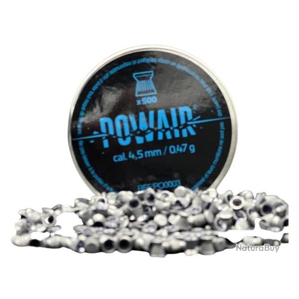 Plombs 4,5mm POWAIR � t�te plate bo�te de 500 unit�s