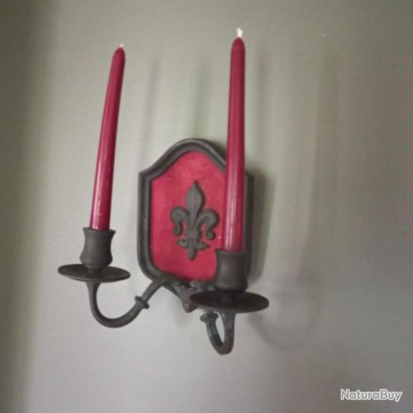 applique mural bougeoir  FLEUR DE LYS 1950