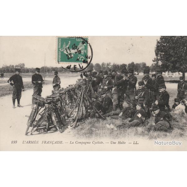 CPA -L'ARMEE FRANCAISE - LA COMPAGNIE CYCLISTE - UNE HALTE N�581