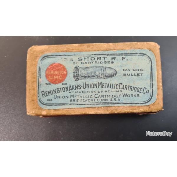 Bo�te compl�te de 50 cartouches 38 RF (percussion annulaire)  Remington, poudre noire