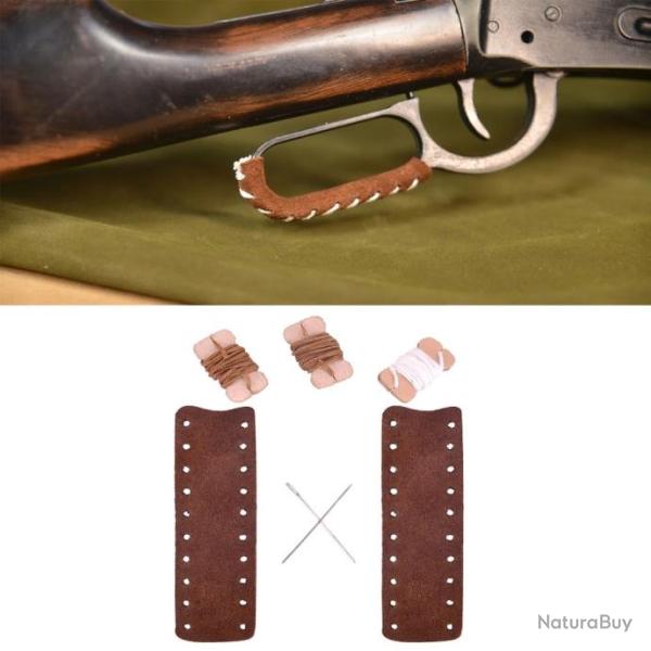 Levier rond en cuir su�d� fait � la main pour fusil - MARRON 6 pouces - LIVRAISON GRATUITE !!