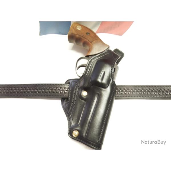 ETUI CUIR "ATTACK" pour r�volver (entreprise artisanale fran�aise )