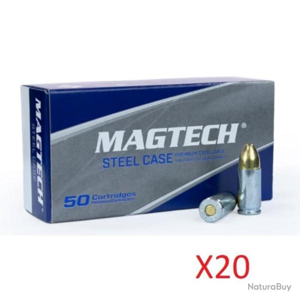 PROMOTION ! - Pack de 1000 Balles Magtech Douilles Acier Cal.9x19 FMJ 124gr (20 Boites de 50)