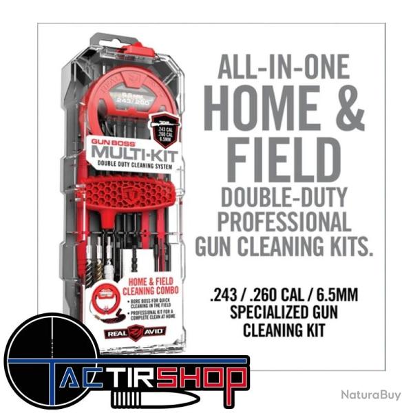 Kit de nettoyage Real Avid Gun Boss Multi-kit cal .243 / .260 / 6.5mm