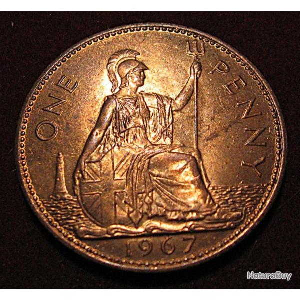 Angleterre piece de one penny SUP 1967 Elizabe-tyh II