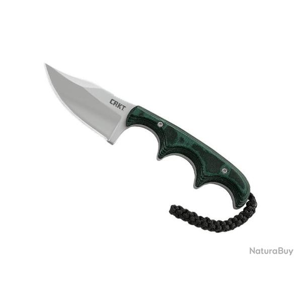 COUTEAU DE COU CRKT 'MINIMALIST" LAME BOWIE 5.5CM ACIER MANCHE RESINE + ETUI