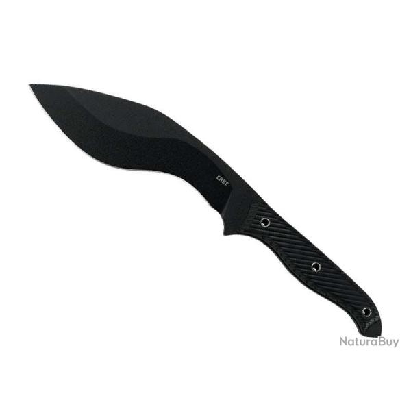 BEL2063 KUKRI CRKT "CLEVER GIRL" LAME 19.5CM ACIER CARBONE NOIR MANCHE G10 NOIR + ETUI NEUF
