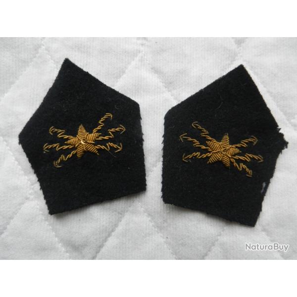 ancienne paire de pattes de col r�giment t�l�graphistes coloniaux