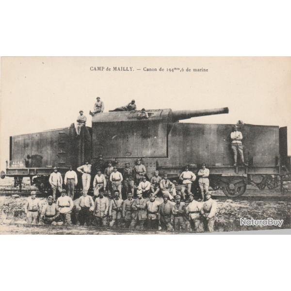 CPA - CAMP DE MAILLY - CANON DE 194 m/m DE MARINE N�145