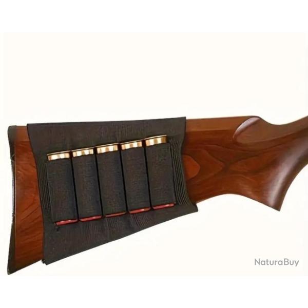 Porte cartouche noire � 5 trous neuf pour crosse multifonctionnel pour la chasse