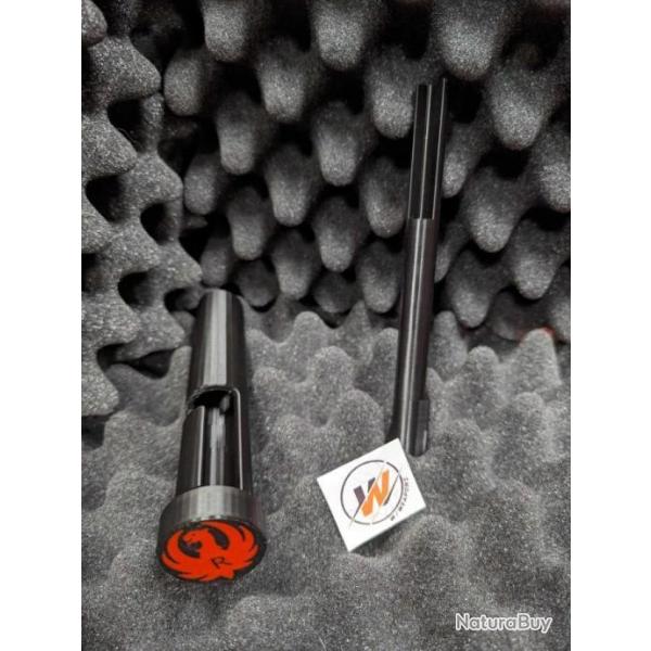 RUGER RPR - START KIT NOIR - Prot�ge Culasse NOIR_avec LOGO RUGER ROUGE + Guide baguette NOIR 22 lr