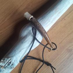 Sifflet en corne  de Cerf 12 cm N°7