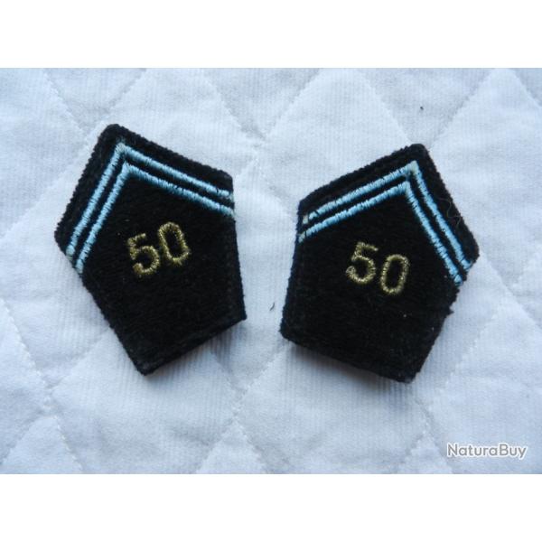 paire de pattes de col 50�me r�giment blind�e cavalerie