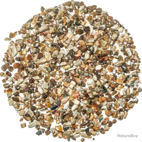 Mini pierres roul�es bois fossilis� - 2 � 8 mm - 100 grammes