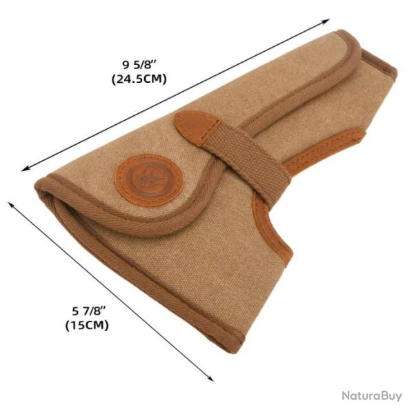Housse portefeuille en toile cir�e en cuir pour fusil -*MARRON