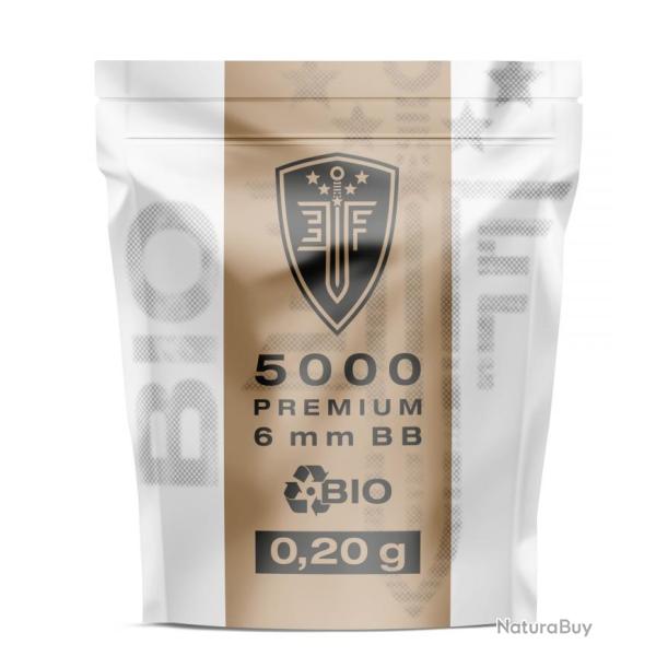 BILLES BBS 6MM ELITE FORCE BIO BLANCHE 0.20G SACHET X5000