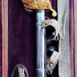 COFFRET DE SABRE MODELE 1855 D'ETAT MAJOR OFFERT AU COLONEL ALEXIS ADOLPHE BLIGNY EN 1851 - FRANCE S