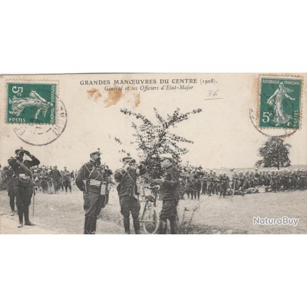 CPA -GRANDES MANOEUVRES CENTRE 1908 GENERAL OFFICIERS - TACHEE N �754