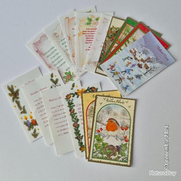 Lot de 15 cartes mignonnettes "Bonne ann�e et voeux", format carte de visite