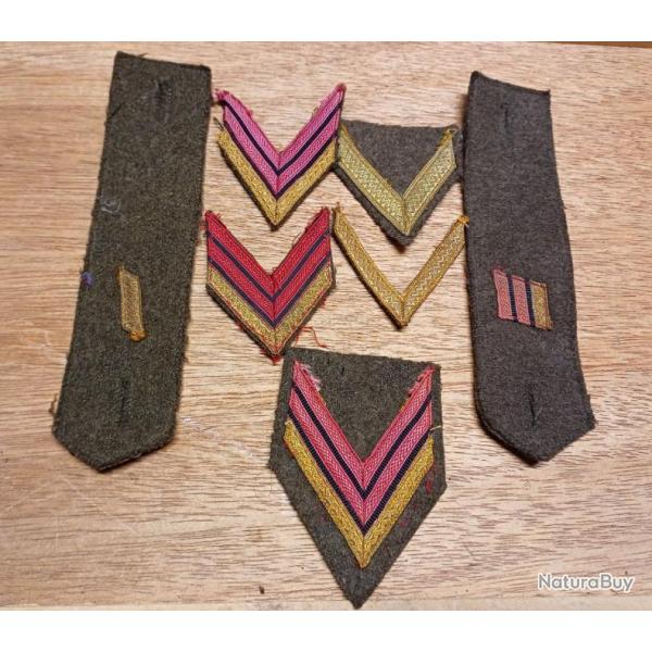 Lot galons et �paulettes mod�le 45 - caporal-chef et sergent