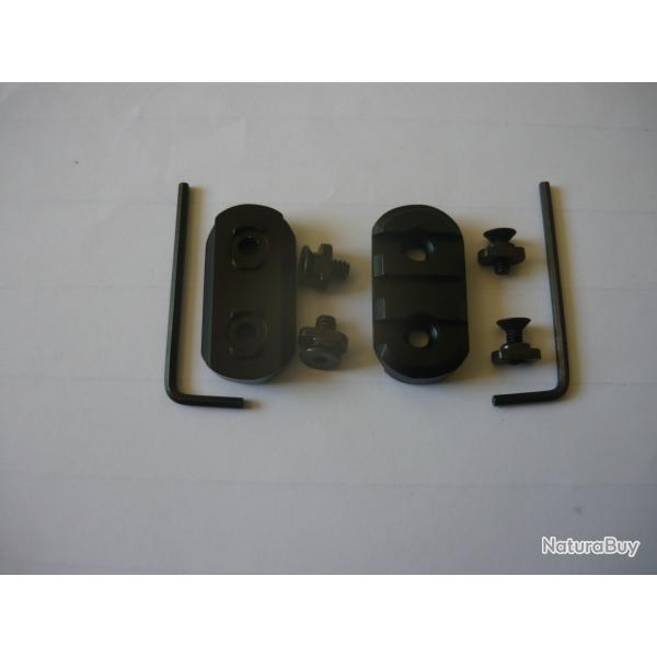 Lot de deux rails  de 3 slots pour montage  M - LOOK   ( 3 emplacements )