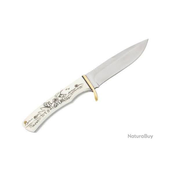 Poignard Herbertz ivoirine motif canard 10cm inox