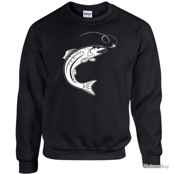 SWEAT - TRUITE p�che � la mouche Hame�on Leurre Toc carnassier Id�e cadeau p�cheur Anniversaire No�l
