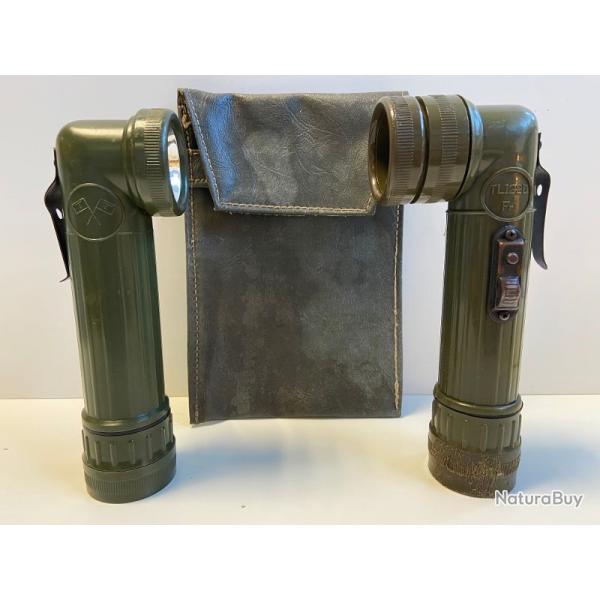 2 Lampes Torches Militaire Arm�e Fran�aise Mod�le TL122D + Porte Documents