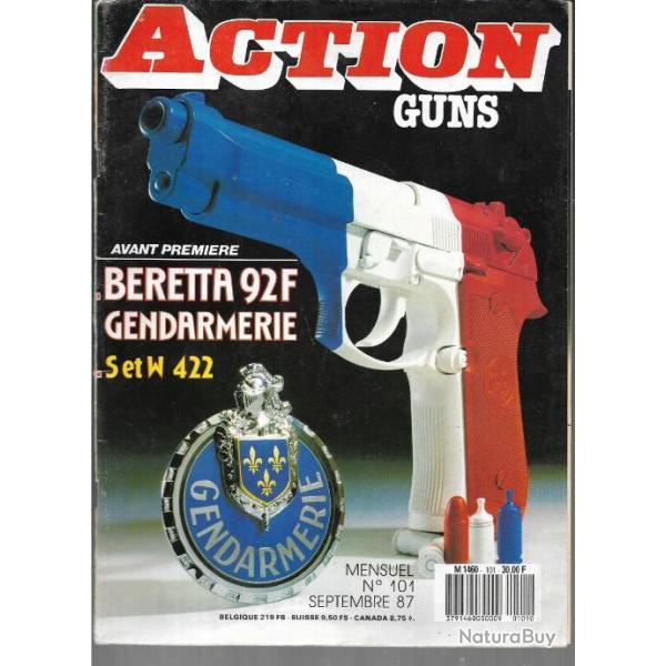 action guns 101 beretta 92f gendarmerie, weatherby fibermark, s&w 422, couteaux almar , eley 22's