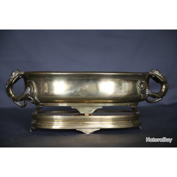 Br�le parfum (encens) en bronze (ou cuivre) dor� - Chine du Sud ou Vietnam, vers 1900