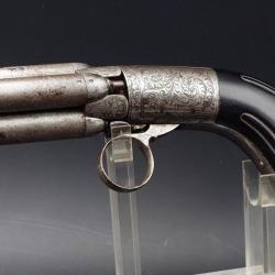 REVOLVER POIVRIERE MARIETTE BREVET&Eacute; 1850 4 CANONS A PERCUSSION CALIBRE 9MM Tr&egrave;s bon XIX eme Belgique