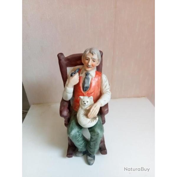 statuette ancienne en porcelaine hauteur 20 cm x 8 cm