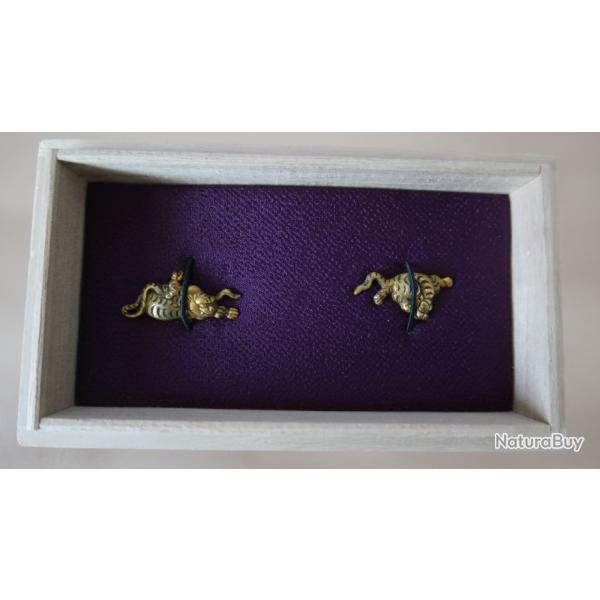 menuki tigres priode Edo (wakizashi katana tanto)